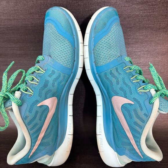 Nike Free 5.0 Womens size 6.5 blue green running gym walking shoes - Picture 9 of 10